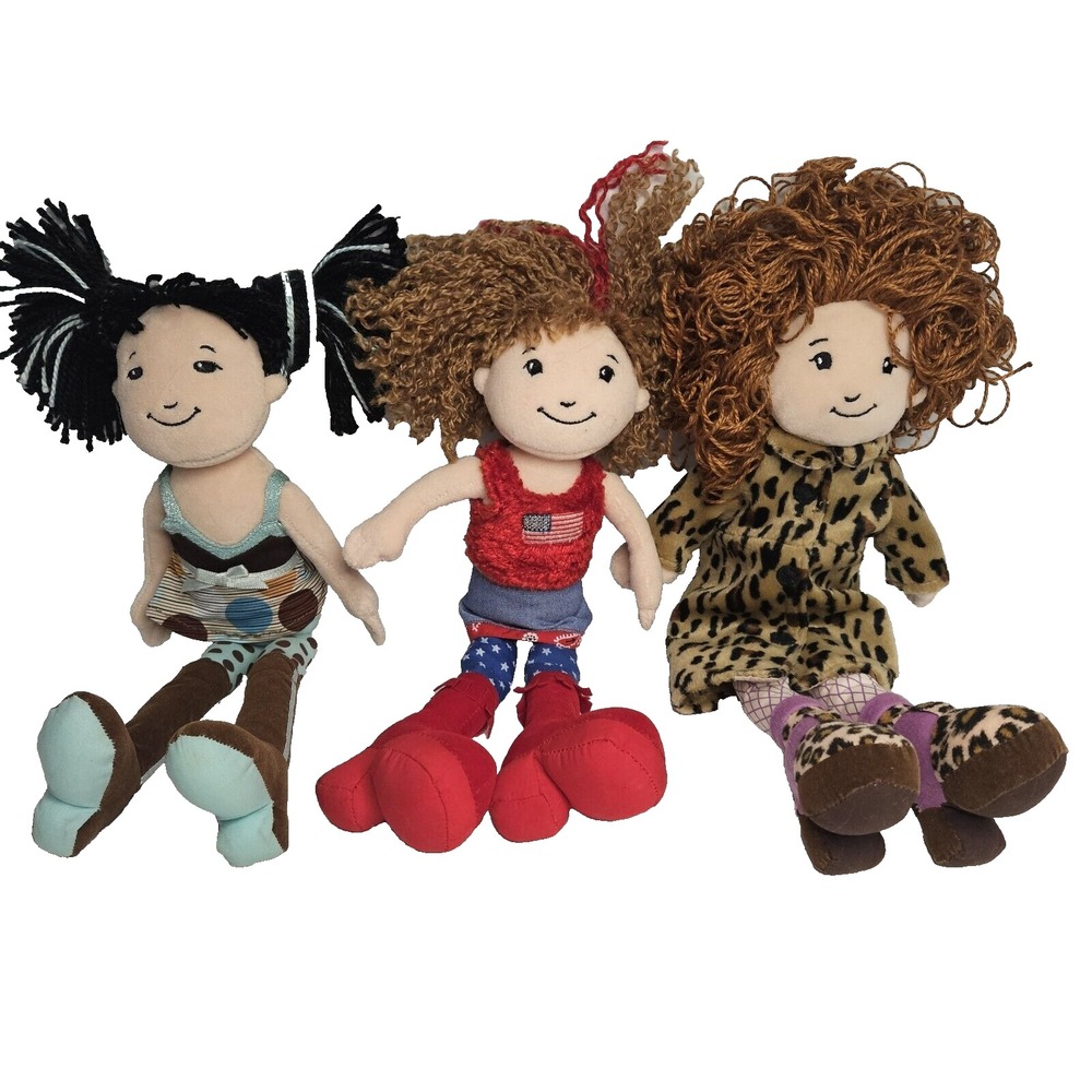 Groovy Girls Cloth Dolls Oki Vanessa O'Ryan Manhattan Toys Cloth 13" LOT OF 3